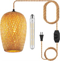 Bamboo Pendant Lamp  Vase Shape  Dimmable