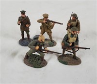 5 Cast Metal Army Figures, W. Britain Co.