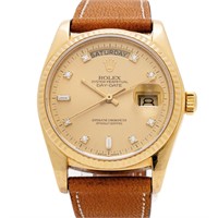 Rolex 18kt President 18038 Factory Diamond Watch