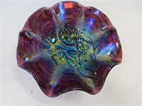 Carnival glass bowl, 9" dia