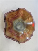 Carnival glass bowl, 8" dia