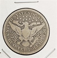 1909 United States Silver 25-Cent Quarter Dollar