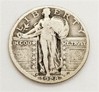 1928 United States Silver 25-Cent Quarter Dollar