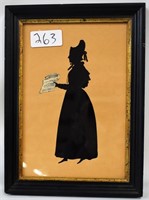 Early Silhouette of woman with newspaper