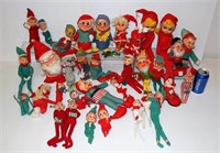 Large Lot of Vintage Pixie Elves Kitsch Xmas