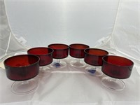 6 Ruby Red Pudding Cups