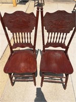 Pair of Matching Wood Dining Room Chairs