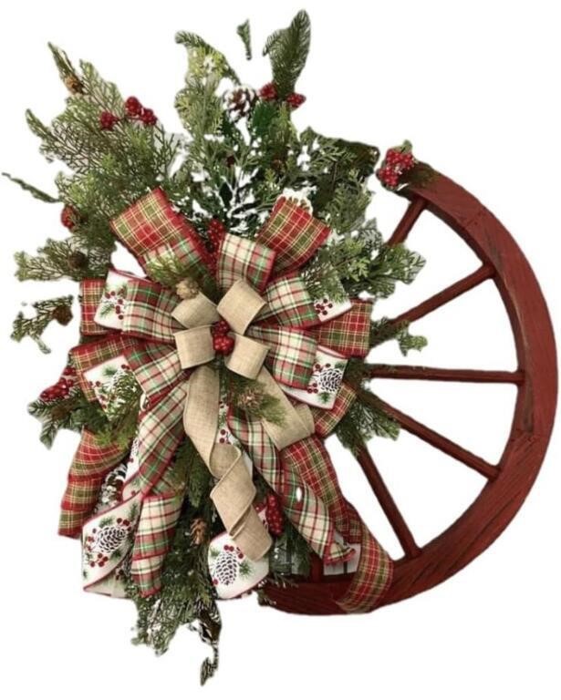 WOODEN CHRISTMAS WREATH, 17 IN.