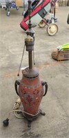 Antique stamped metteach elephant head table lamp