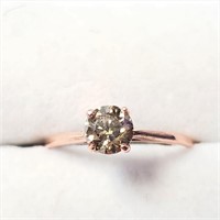 Certfied10K  Diamond (0.61Ct,Si1,Brown) Ring