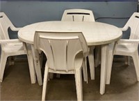 Outside Plastic Table with Chairs