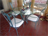 Heavy Metal Patio Table with 4 Chairs