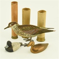 Lot #235 - Tin shore bird, pewter hand painted