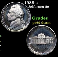 Proof 1988-s Jefferson Nickel 5c Grades GEM++ Proo