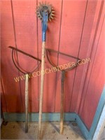 Rotary lawn edger and 2 weed wacking tools