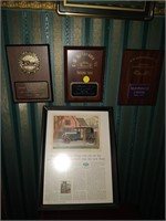 car show plaques and ford article in frame