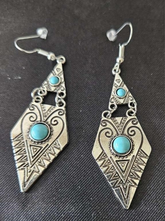 boho turquoise style earrings