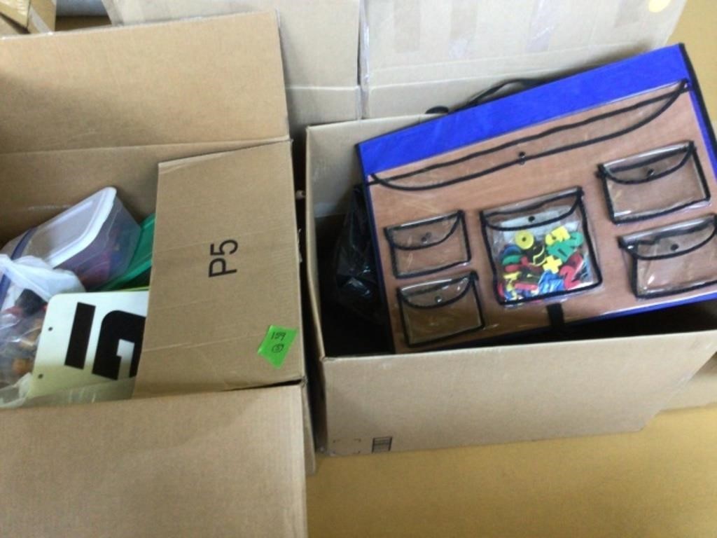 5 boxes of  learning supplies etc