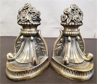 Pair of Decorative Brass Book Ends