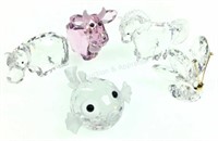 (5) Swarovski Crystal Animal Figurines