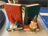 Vintage Ceramic Gnome Bookends (living room)