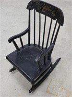 Vintage Painted Walnut Child's Rocking Chair