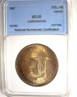 1967 Dollar NNC MS65 Confederation