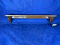 Solid Oak Plate Shelf, 35.5x6x6.25"T