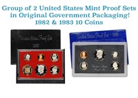 Group of 2 United States Mint Proof Sets 1982-1983