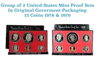 Group of 2 United States Mint Proof Sets 1978-1979