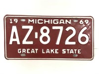 Michigan 1969 Great Lake State license plate