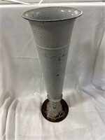 Very old metal 20” tall flower vase