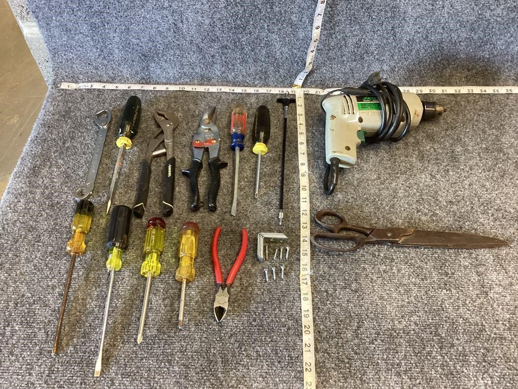 Screwdriver, Drill, and Tools Bundle