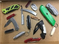Knives, tool kits, wine openers,