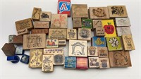LARGE COLLECTION OF USED RUBBER STAMPS