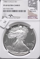 1986 S NGC PF69UC SILVER EAGLE