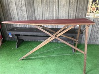 Painted antique wooden ironing board
