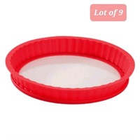 Lot of 9 DoughEZ 10" Silicone Pie Pan