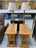 2 Oak Lamp End Tables