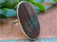STERLING SILVER STONE RING SIZE 7 ROCK STONE LAPID