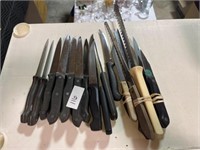 Large lot of assorted Kitchen Knives