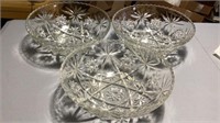 3 Large Glass Serving Bowls Anchor Hocking Early