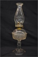 OIL LAMP - 19"H - ONE CHIMNEY PRONG OFF