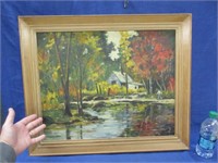 signed colorful oil painting by v. kniptash