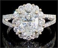 14kt Gold 2.95 ct Oval Brilliant Lab Diamond Ring