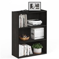 Furinno Pasir 3-Tier Open Shelf Bookcase, Blackwoo