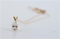 Ladies 14k Yellow Gold Cubic Zirconia Necklace