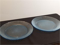 2pc Sea Tone Aqua Dinner Plates Forte Crisa.