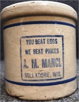 A.M. Mancl Milladore, WI Red WIng Beater Jar As-Is