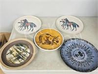 5 assorted Pottery plates